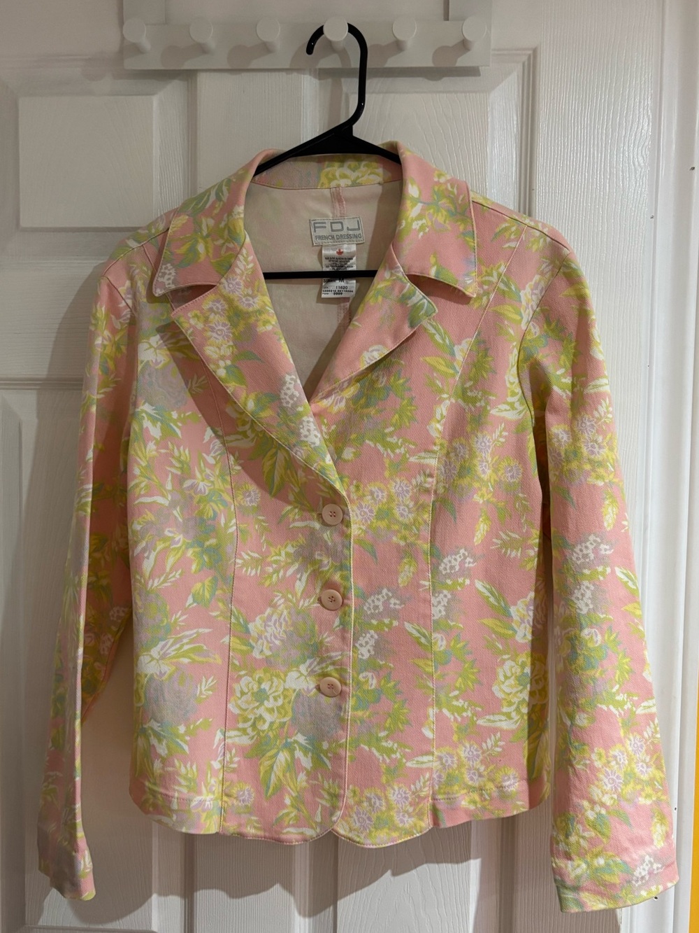 FRENCH DRESSING  Pink Floral Button-Front Jacket